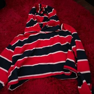 Zaful stripped crop hoodie, small but baggy fit